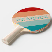 名前淡い色の付きはっきりしたストライプのSeaglass 卓球ラケット (正面アングル)
