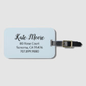 名前淡い色の付き青 ラゲッジタグ (正面横)