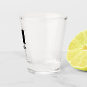 名前男らしモノグラムの結婚式 ショットグラス (右)