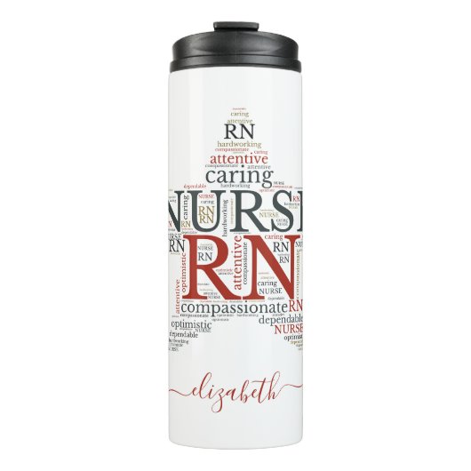 名前登録ナースRNスターサーマルタンブラー タンブラー (正面)