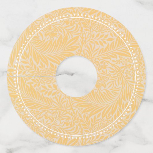 名前空白のヴィンテージ金ゴールドヒラメ花 ワイングラスタグ (正面)