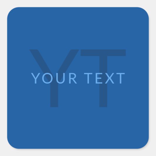 名前等の編集可能モノグラムのな文字テンプレート スクエアシール (正面)