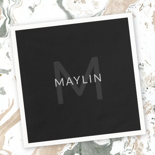 名前等の編集可能モノグラムのな文字テンプレート スタンダードカクテルナプキン