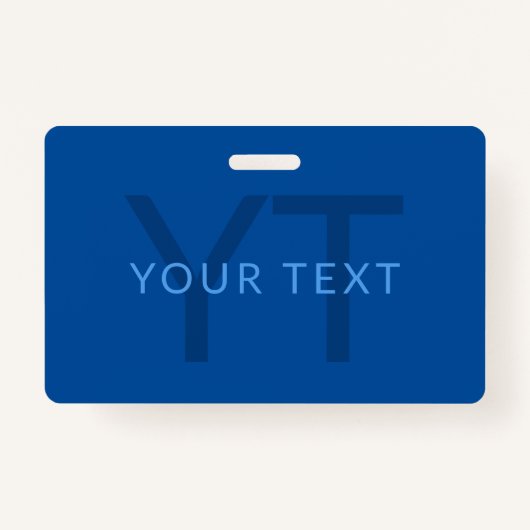 名前等の編集可能モノグラムのな文字テンプレート バッジ (正面)