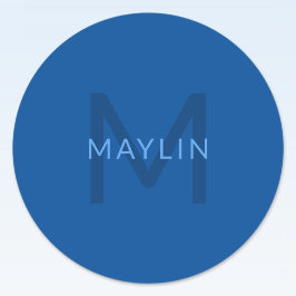 名前等の編集可能モノグラムのな文字テンプレート ラウンドシール