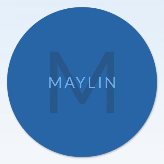 名前等の編集可能モノグラムのな文字テンプレート ラウンドシール