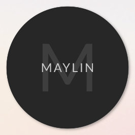 名前等の編集可能モノグラムのな文字テンプレート ラウンドシール