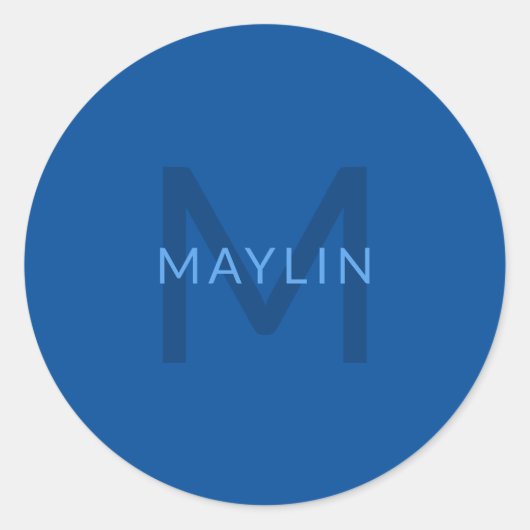 名前等の編集可能モノグラムのな文字テンプレート ラウンドシール (正面)