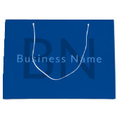 名前等の編集可能モノグラムのな文字テンプレート ラージペーパーバッグ (正面)