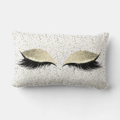 名前紙吹雪グリッターグラム金ゴールド目メイクアップまつげ ランバークッション (裏面)