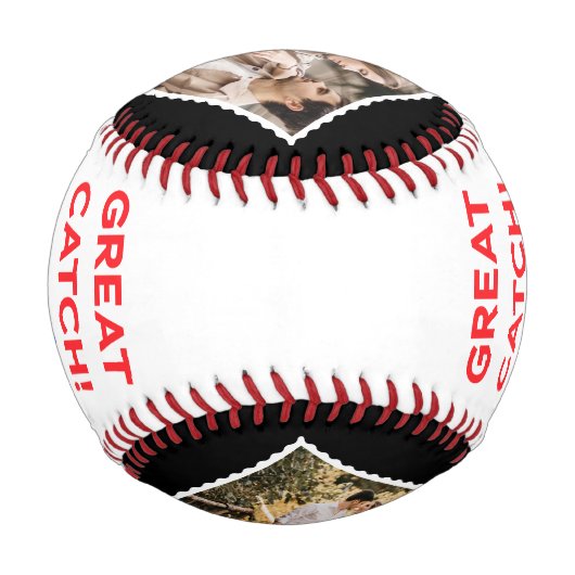 名前素晴らしと4枚の写真であなたは次をキャッチ 野球ボール (裏面)