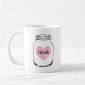 名前素朴の付いたカントリーチックのメイソン・ジャー・マグ コーヒーマグカップ (左)