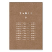 名前素朴付きミニマリストKraftテーブル番号 テーブルナンバー (裏面)
