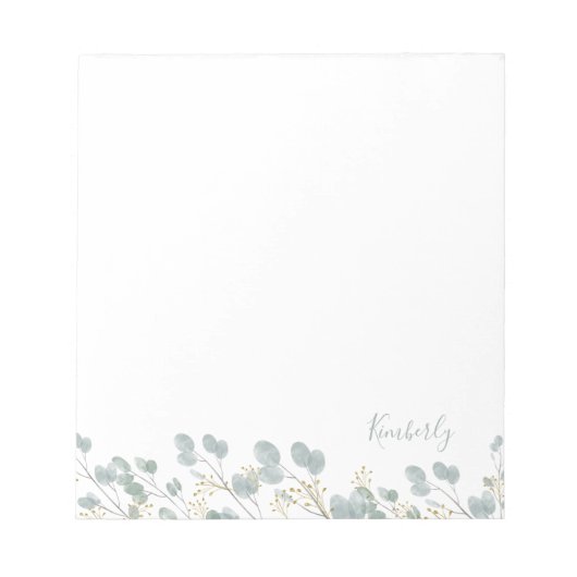 名前素朴付きユーカリメモ帳 ノートパッド (正面)