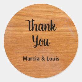 名前素朴付き木材 ラウンドシール