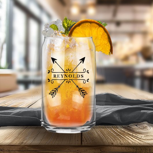 名前素朴ID615の十字矢印 ガラス缶