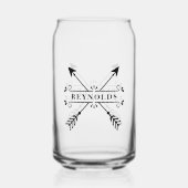 名前素朴ID615の十字矢印 ガラス缶 (正面)