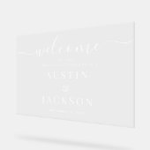 名前結婚と日付の付いたアクリルのウェルカムサイン | アクリルサイン (傾斜)