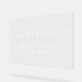 名前結婚と日付の付いたアクリルのウェルカムサイン | アクリルサイン (傾斜)