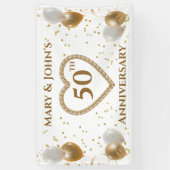 名前結婚付き50周年記念 横断幕 (縦)