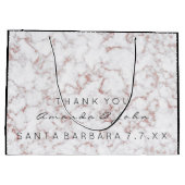 名前結婚式の引き出物サンキューマーブルホワイトピンクロス ラージペーパーバッグ (裏面)