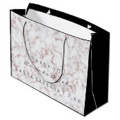 名前結婚式の引き出物サンキューマーブルホワイトピンクロス ラージペーパーバッグ (裏面アングル)