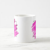 名前編集文字ピンクのブラシストロークを流す コーヒーマグカップ (中央)