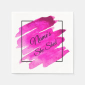 名前編集文字メイブブラシストロークを流す スタンダードカクテルナプキン (正面)