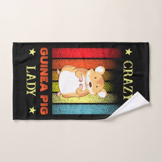 名前編集文字熱狂するGuinea Pig Lady ハンドタオル (ハンドタオル)