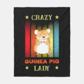 名前編集文字熱狂するGuinea Pig Lady フリースブランケット (正面)
