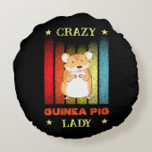 名前編集文字熱狂するGuinea Pig Lady ラウンドクッション (裏面)