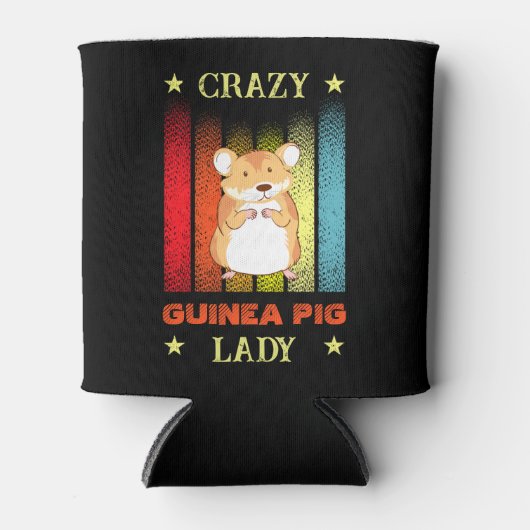 名前編集文字熱狂するGuinea Pig Lady 缶クーラー (正面)