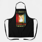 名前編集文字熱狂するGuinea Pig Lady Mom エプロン (正面)