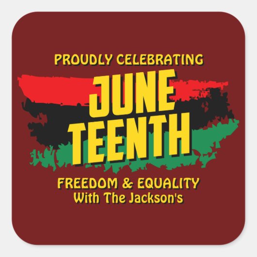 名前編集文字祝の12番目の自由を追加 スクエアシール (正面)