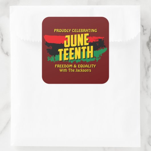 名前編集文字祝の12番目の自由を追加 スクエアシール (バッグ)