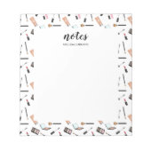 名前縁ど付きメイクパーソナライズされたパターン ノートパッド (正面)