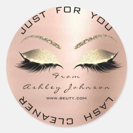 名前美しいサロングリッターバラ金ゴールドラッシュクリーナー ラウンドシール (正面)