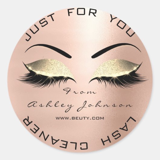 名前美しいサロングリッターピンク金ゴールドラッシュクリーナー ラウンドシール (正面)