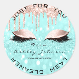 名前美しいLshesドリップピンク金ゴールドLashesクリーナー ラウンドシール