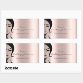 名前美しいLshesドリップピンク金ゴールドLashesヴィンテージ 長方形シール (シート)