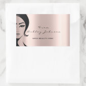 名前美しいLshesドリップピンク金ゴールドLashesヴィンテージ 長方形シール (バッグ)