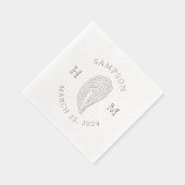 名前航海の付きオイスターシェルモノグラム 箔ナプキン (右)
