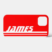 名前赤と白ストライプスポーツ Case-Mate iPhoneケース (裏面 (横))