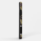 名前金ゴールドダイヤモンドブラックグリッター Case-Mate iPhoneケース (裏面/右)