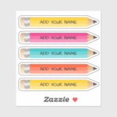 名前鮮やか鉛筆ステッカスタムク – カットビニル シール (シート)