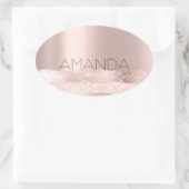 名前16th Sparkバラ赤面イニシャルブライダル 楕円形シール (バッグ)