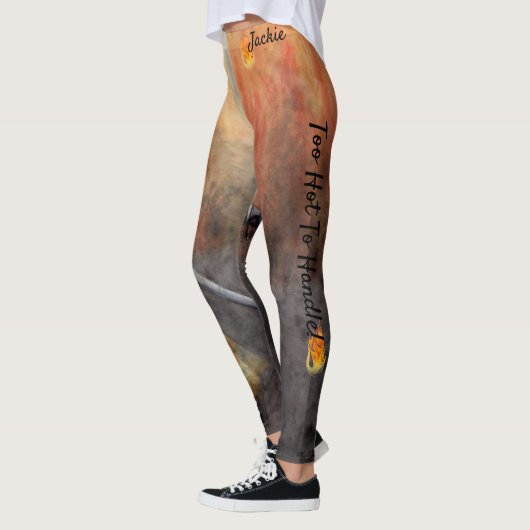 名前2のパーソナライズされたレギンスを処理するには熱すぎる レギンス (左)