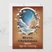 名前2024クリスマスシーンのパーソナライズ シーズンカード (正面)