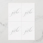 名前4のバラ金ゴールド結婚式の引き出物ラベルを切り取る 箔招待状 (裏面)