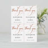 名前4のバラ金ゴールド結婚式の引き出物ラベルを切り取る 箔招待状 (立ち正面)
